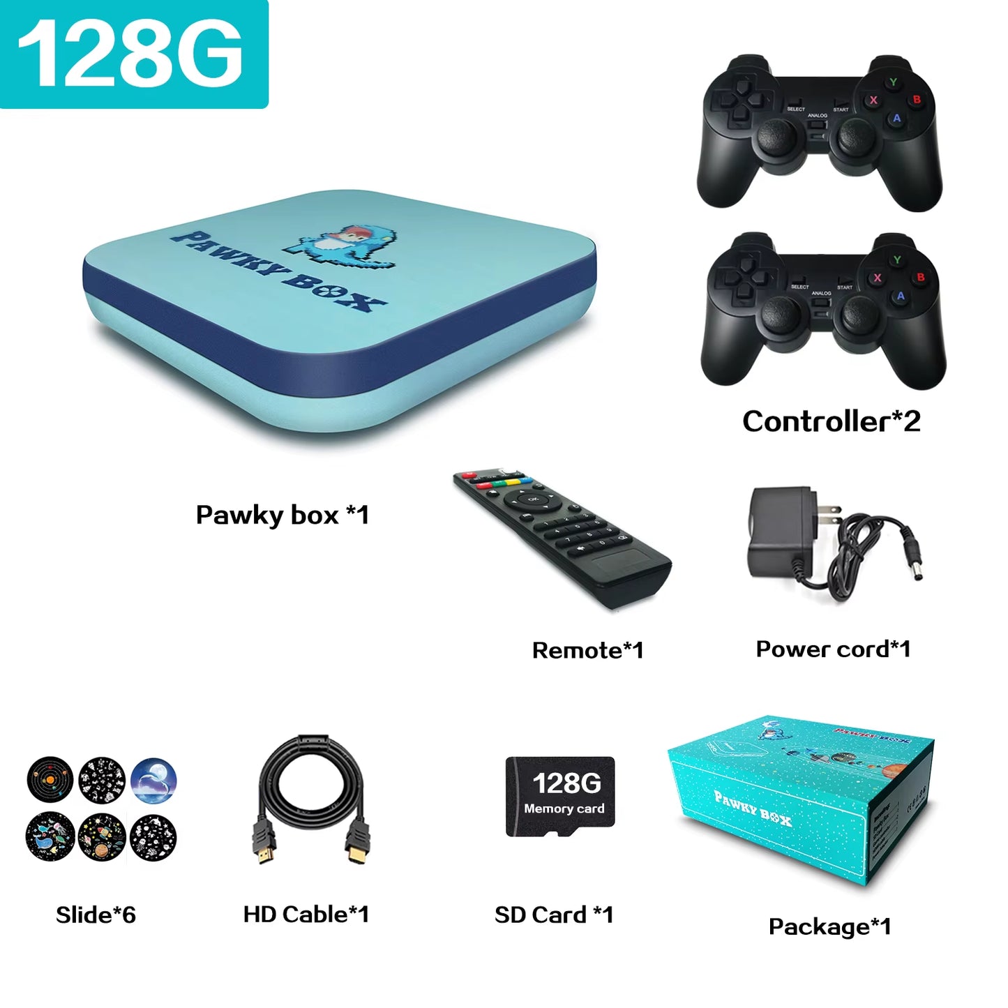 Pawky Box Game Console for Ps1/Dc/Naomi 50000+ Games Super Console Wifi Mini TV Kid Retro 4K Video Game Player Emulator Console