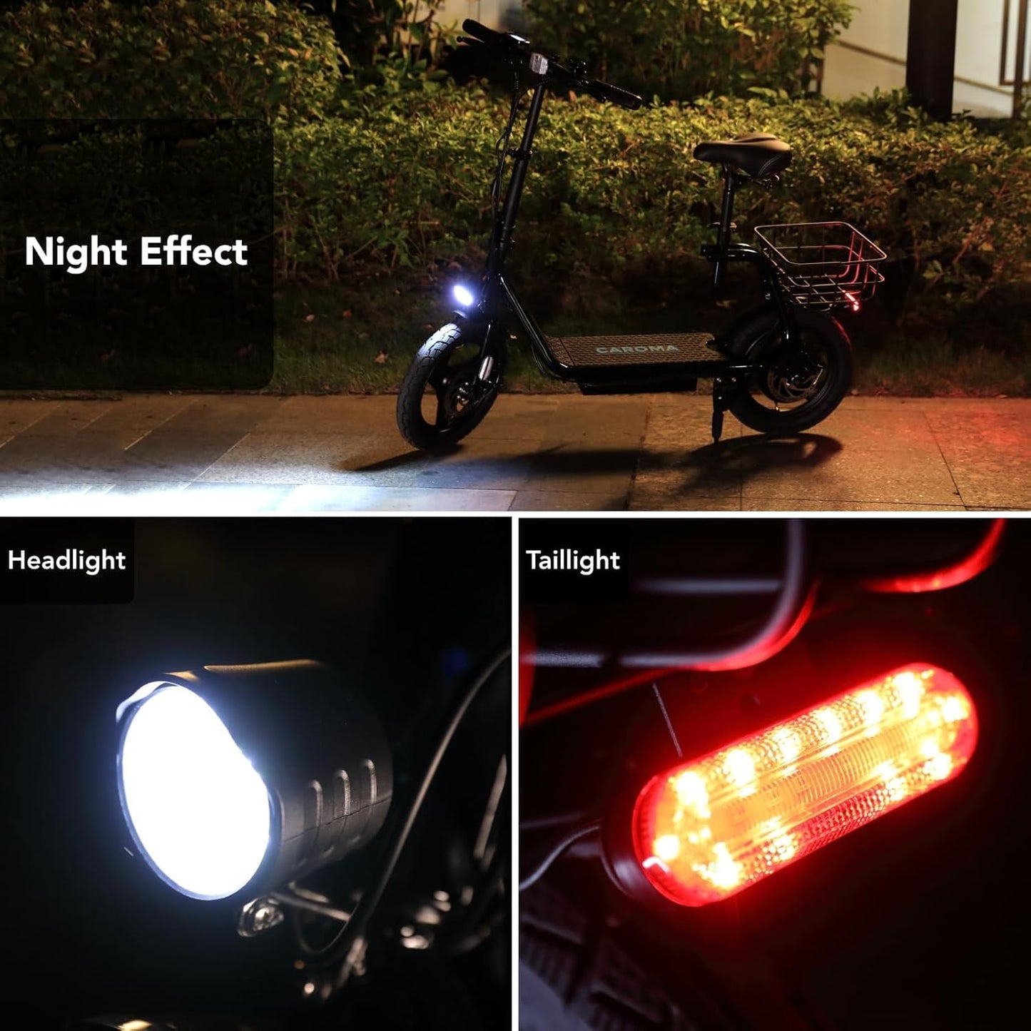 Electric Scooter with Seat, 14" Tire Foldable E-Scooter for Adults, 500/800/1200W Motor, Max 30Miles Ranges&20Mph, Dual Braking Dual Suspension, Stable Triangular Frame, 300Lbs Max Load